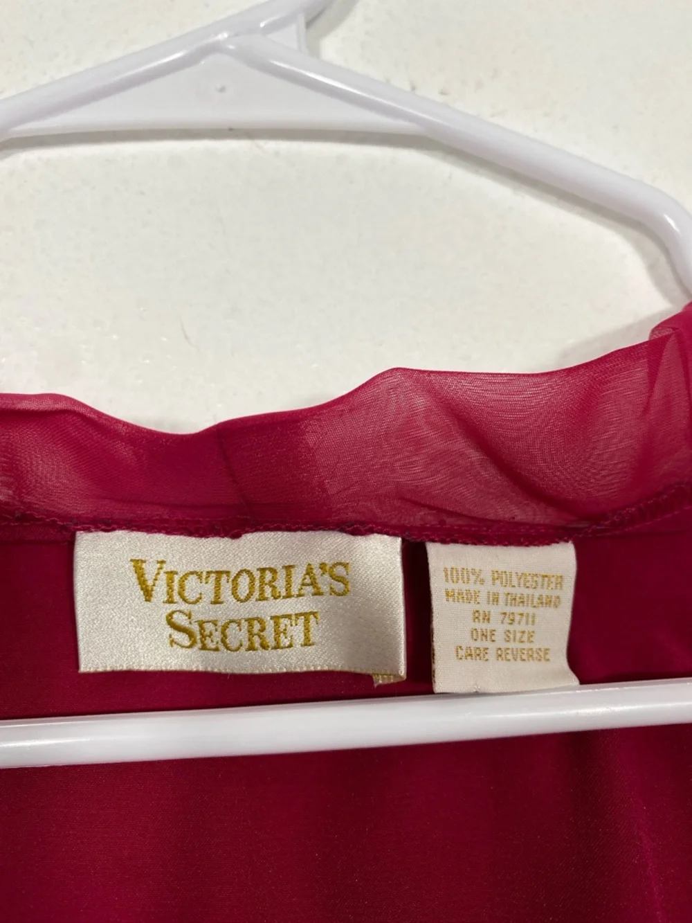Victoria's Secret Fuchsia Satin Kimono Robe with Sheer Sleeves Size One Size